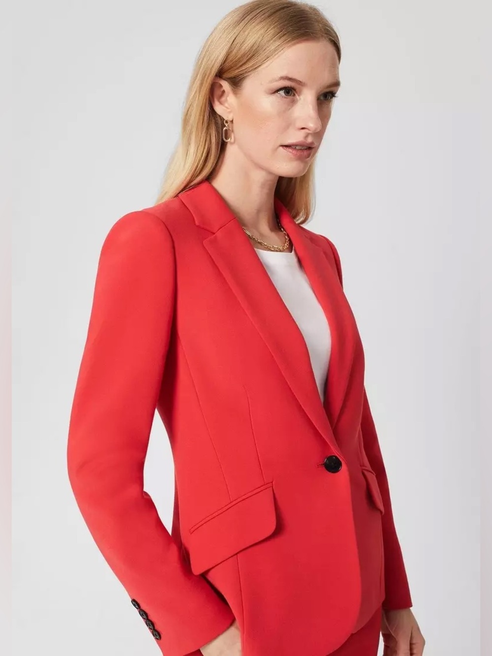 Hobbs London Suki Jacket Blazer in Flame Red Size 10